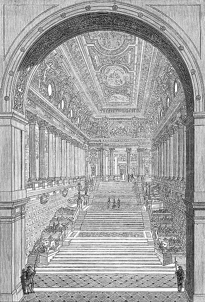 Royal Academy Prize Drawing: 'Staircase of a Royal Palace', by Mr. Richard Phene Spiers, 1864. Royal Academy Prize Drawing: 'Staircase of a Royal Palace', by Mr. Richard Phene Spiers, 1864