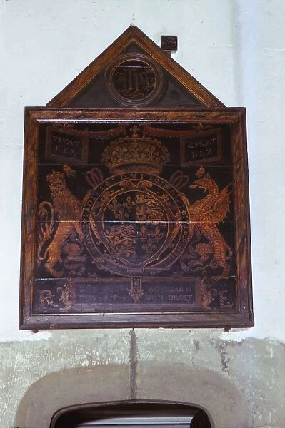 Royal arms of King Edward VI, St Marys Church, Westerham, Kent, 20th century. Artist: CM Dixon
