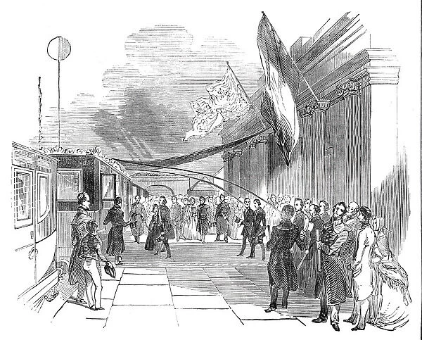 The Royal Arrival at the Farnborough Railway Station, 1844. Creator: Stephen Sly