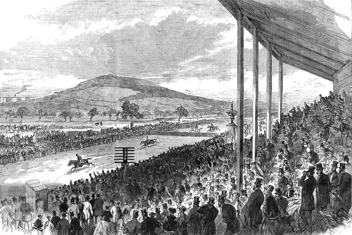 Framed Print : The Royal Artillery Steeplechase at Woolwich, 1868. Creator: Unknown Framed Print : The Royal Artillery Steeplechase at Woolwich, 1868. Creator: Unknown