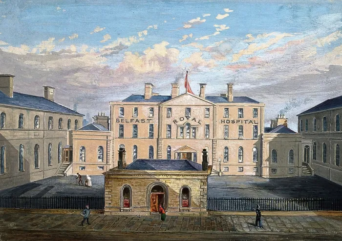 Framed Print : Royal Belfast Hospital: the courtyard. Creator: Unknown Framed Print : Royal Belfast Hospital: the courtyard. Creator: Unknown