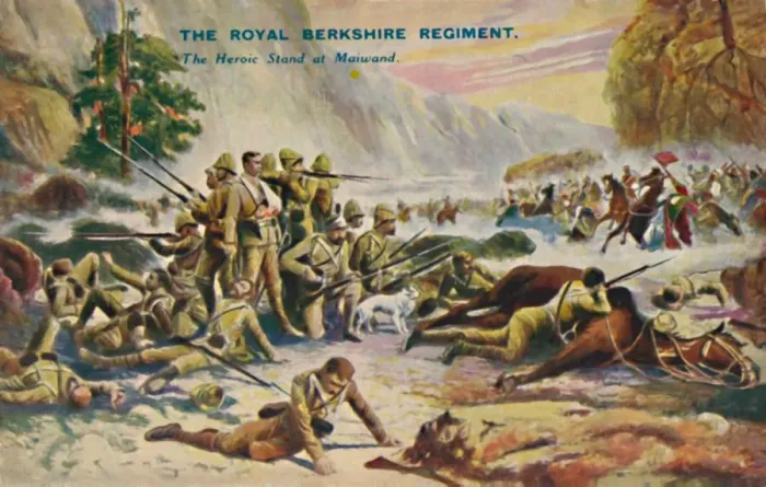 Framed Print : The Royal Berkshire Regiment. The Heroic Stand at Maiwand, 1880, (1939) Framed Print : The Royal Berkshire Regiment. The Heroic Stand at Maiwand, 1880, (1939)