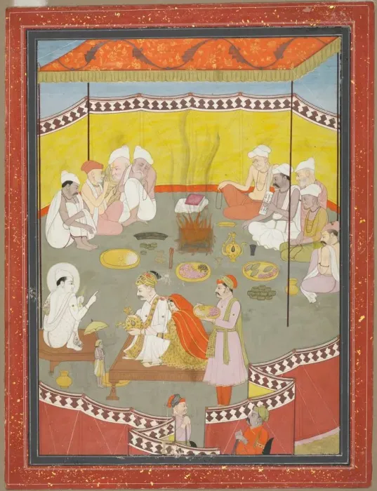 Framed Print : Royal Couple Distributing Meals, 1700s. Creator: Unknown