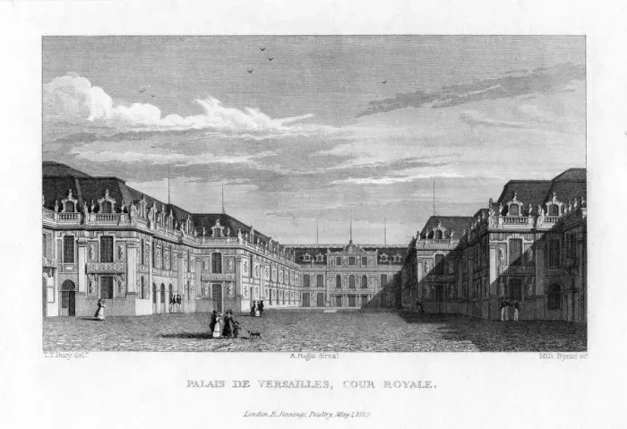 Framed Print : Royal Court, Palace of Versailles, near Paris, 1829. Artist: Byrne Framed Print : Royal Court, Palace of Versailles, near Paris, 1829. Artist: Byrne