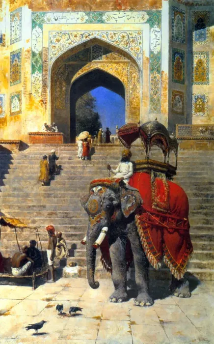 Framed Print : Royal Elephant at the Gateway to the Jami Masjid, Mathura, 19th or early 20th century. Artist: Edwin Lord Weeks Framed Print : Royal Elephant at the Gateway to the Jami Masjid, Mathura, 19th or early 20th century. Artist: Edwin Lord Weeks