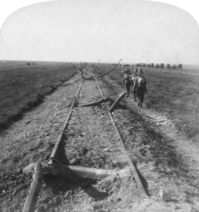 Framed Print : Royal Engineers repairing a railway destroyed by the Boers, Kroonstad, South Africa, 1900. Artist: Underwood & Underwood Framed Print : Royal Engineers repairing a railway destroyed by the Boers, Kroonstad, South Africa, 1900. Artist: Underwood & Underwood