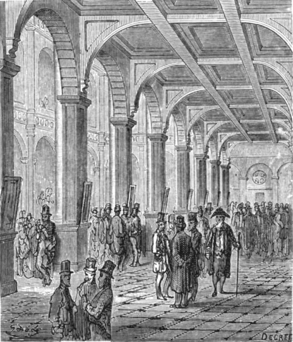 Framed Print : The Royal Exchange, 1872. Creator: Gustave Doré Framed Print : The Royal Exchange, 1872. Creator: Gustave Doré