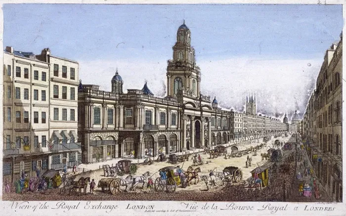Framed Print : Royal Exchange (2nd) exterior, London, 1761. Artist: Mothey Lairee Framed Print : Royal Exchange (2nd) exterior, London, 1761. Artist: Mothey Lairee