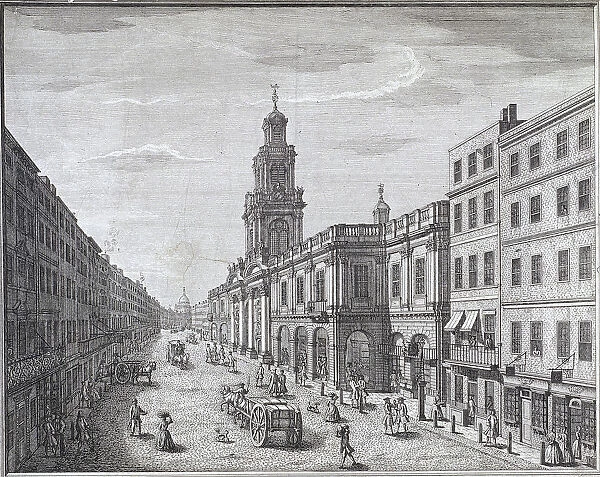Royal Exchange (2nd) exterior, London, 1741. Artist: John Maurer