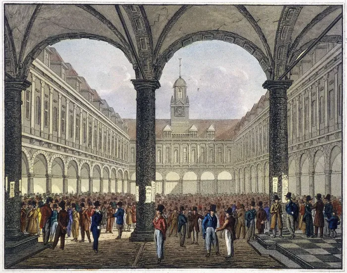 Framed Print : Royal Exchange (2nd) interior, London, c1830