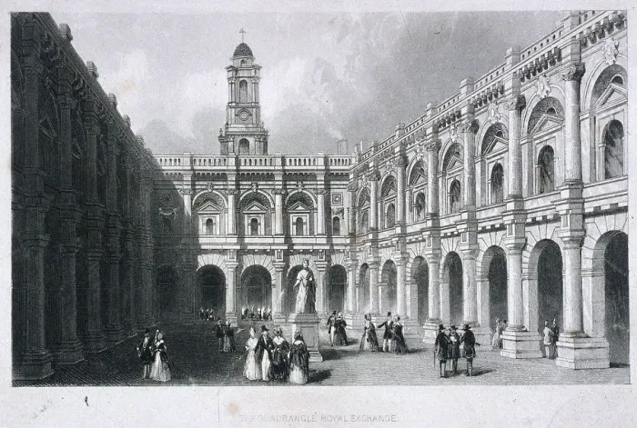 Framed Print : Royal Exchange (3rd) interior, London, c1850 Framed Print : Royal Exchange (3rd) interior, London, c1850