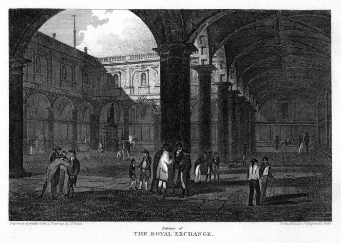 Framed Print : The Royal Exchange, City of London, 1816. Artist: W Wallis Framed Print : The Royal Exchange, City of London, 1816. Artist: W Wallis
