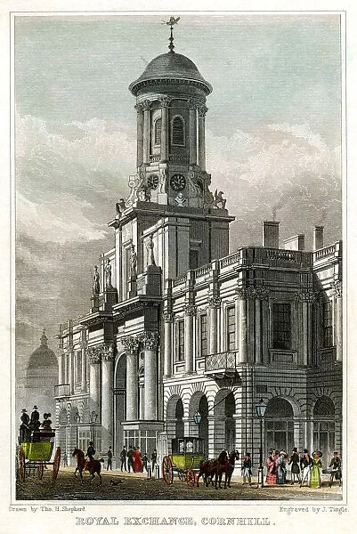 Royal Exchange, Cornhill, City of London, 1829. Artist: J Tingle