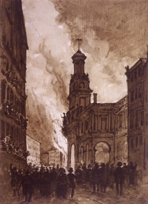 Framed Print : Royal Exchange Fire, London, 1838 Framed Print : Royal Exchange Fire, London, 1838