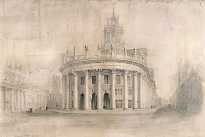 Framed Print : Royal Exchange, London, 1838 Framed Print : Royal Exchange, London, 1838
