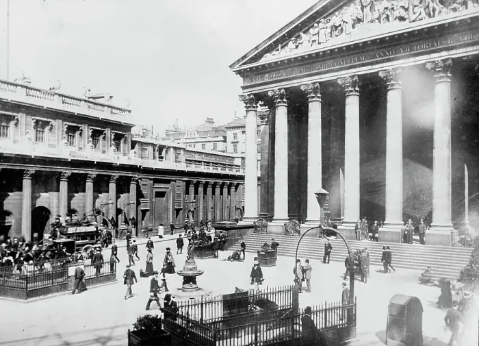 Framed Print : Royal Exchange, London, between c1910 and c1915. Creator: Bain News Service Framed Print : Royal Exchange, London, between c1910 and c1915. Creator: Bain News Service