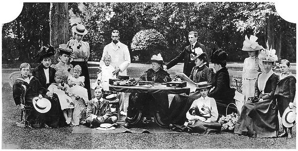 A royal family party at Osborne House, Isle of Wight, c1890-1900, (1935)