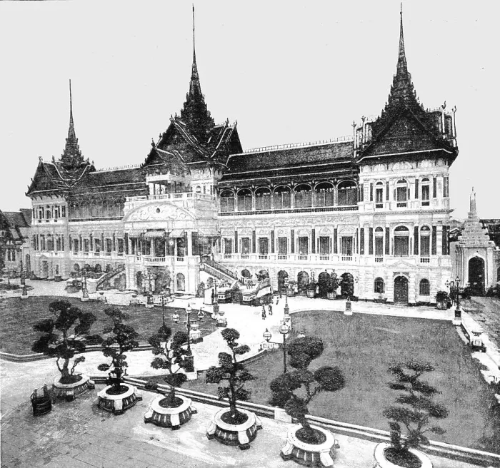 Framed Print : The Royal Family of Siam, Siam and the Siamese; The Grand Palace, 1891. Creator: Unknown Framed Print : The Royal Family of Siam, Siam and the Siamese; The Grand Palace, 1891. Creator: Unknown