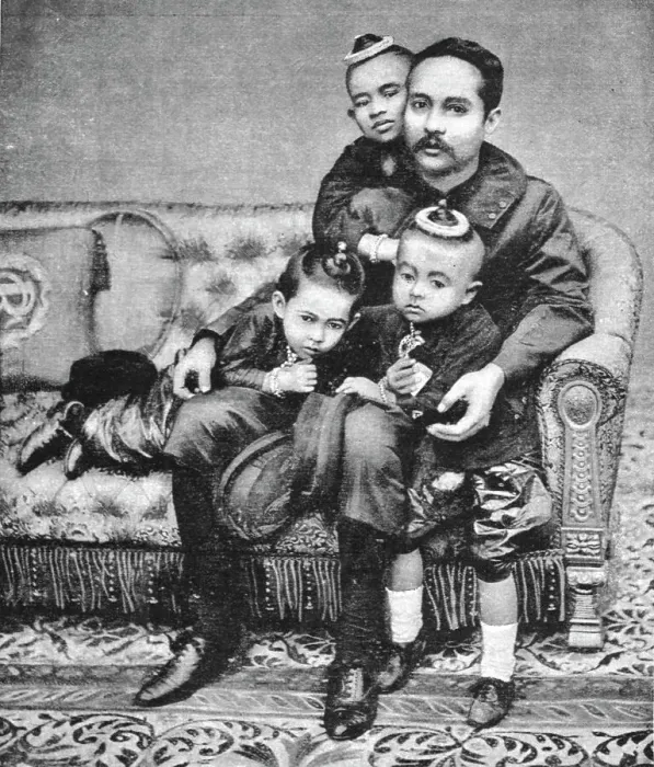 Framed Print : The Royal Family of Siam, Siam and the Siamese; The King of Siam and his Children, 1891. Creator: Unknown Framed Print : The Royal Family of Siam, Siam and the Siamese; The King of Siam and his Children, 1891. Creator: Unknown