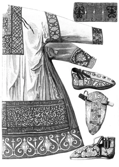 Framed Print : Royal garments of Charlemagne (742-814), 15th century (1849). Artist: A Bisson Framed Print : Royal garments of Charlemagne (742-814), 15th century (1849). Artist: A Bisson