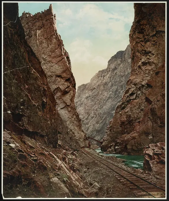 Framed Print : Royal Gorge, Canyon of the Arkansas, Colorado, c1898. Creator: William H. Jackson Framed Print : Royal Gorge, Canyon of the Arkansas, Colorado, c1898. Creator: William H. Jackson