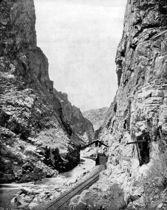 Framed Print : Royal Gorge, Colorado, USA, 1893. Artist: John L Stoddard Framed Print : Royal Gorge, Colorado, USA, 1893. Artist: John L Stoddard
