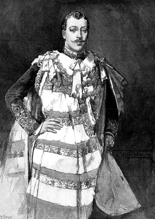 Framed Print : His Royal Highness the Duke of Clarence and Avondale [at] the House of Lords, 1890. Creator: R. Taylor