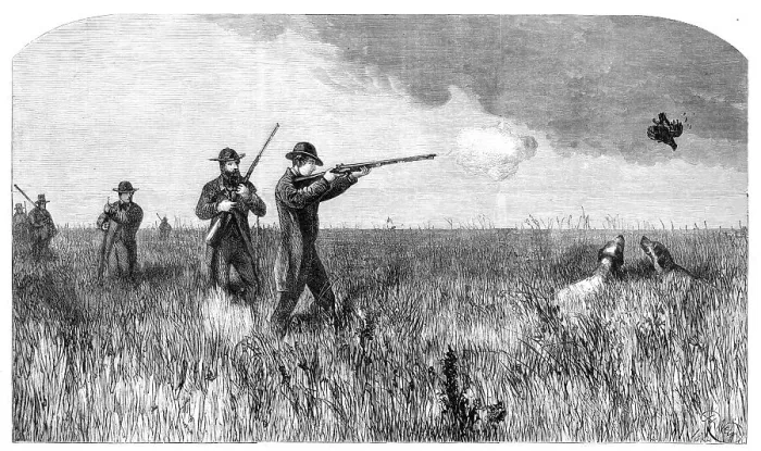 Framed Print : His Royal Highness the Prince of Wales shooting on the prairies of the far west, 1860. Creator: Harrison Weir Framed Print : His Royal Highness the Prince of Wales shooting on the prairies of the far west, 1860. Creator: Harrison Weir
