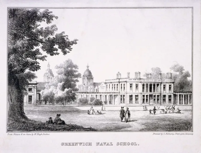 Framed Print : The Royal Hospital School, Greenwich, London, c1830. Artist: W Bligh Barker Framed Print : The Royal Hospital School, Greenwich, London, c1830. Artist: W Bligh Barker