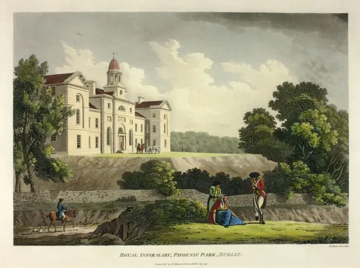 Framed Print : Royal Infirmary Phoenix Park, Dublin, published July 1794. Creator: James Malton Framed Print : Royal Infirmary Phoenix Park, Dublin, published July 1794. Creator: James Malton