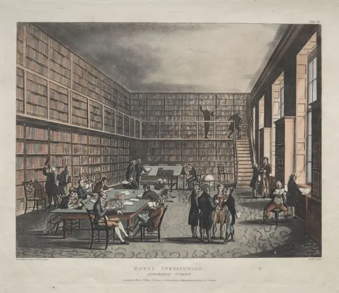 Framed Print : Royal Institution, Albemarle Street, 1809 Framed Print : Royal Institution, Albemarle Street, 1809