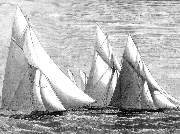 Framed Print : Royal London Yacht Club [race]...Dover to Southend...passing the Goodwin Light-Ship, 1874. Creator: Unknown