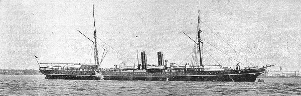 The Royal Mail Steamer, ' Moselle, ' which struck on a reef near Colon and became a Total... 1891. Creator: Unknown. The Royal Mail Steamer, ' Moselle, ' which struck on a reef near Colon and became a Total... 1891. Creator: Unknown