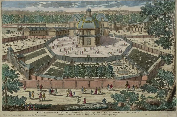 Framed Print : Royal Menagerie of Versailles. Creator: Daumont, Jean-Francois (1740-1775) Framed Print : Royal Menagerie of Versailles. Creator: Daumont, Jean-Francois (1740-1775)