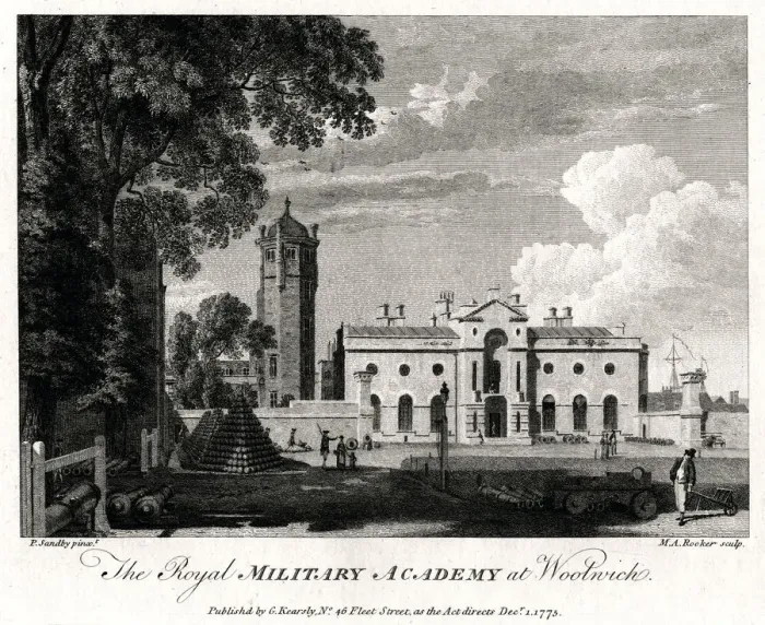 Framed Print : The Royal Military Academy at Woolwich, London, 1775. Artist: Michael Angelo Rooker Framed Print : The Royal Military Academy at Woolwich, London, 1775. Artist: Michael Angelo Rooker