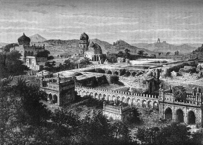 Framed Print : The Royal Necropolis at Golconda, Hyderabad (Decan), c1891. Creator: James Grant Framed Print : The Royal Necropolis at Golconda, Hyderabad (Decan), c1891. Creator: James Grant