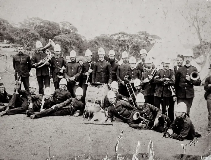 Framed Print : Royal NSW Regiment of Artillery band members, Middle Head, c1880s. Creator: Murphy Framed Print : Royal NSW Regiment of Artillery band members, Middle Head, c1880s. Creator: Murphy