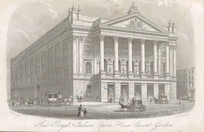 Framed Print : Royal Opera House Covent Garden, London, Mid of the 19th century. Creator: Wood, J.T. (active Mid of the 19th cen.) Framed Print : Royal Opera House Covent Garden, London, Mid of the 19th century. Creator: Wood, J.T. (active Mid of the 19th cen.)