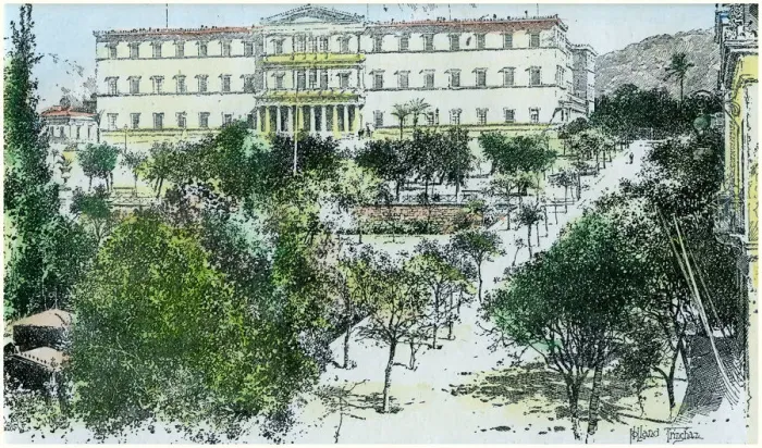 Framed Print : The Royal Palace, Athens, Greece, c1890