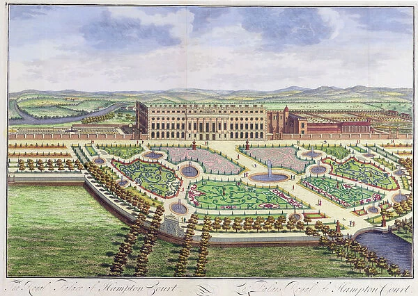 The Royal Palace of Hampton Court, London, 1730. Artist: Johannes Kip