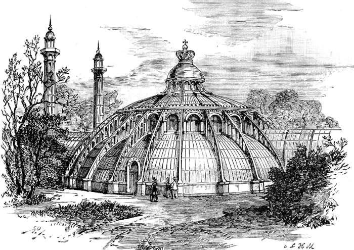 Framed Print : The Royal Palace of Laeken, Brussels, destroyed by fire: the Conservatory, 1890. Creator: Unknown Framed Print : The Royal Palace of Laeken, Brussels, destroyed by fire: the Conservatory, 1890. Creator: Unknown