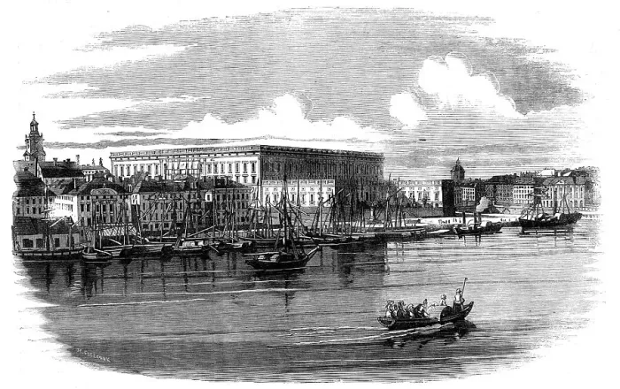 Framed Print : The Royal Palace, Stockholm, 1860. Creator: Henry Fitzcook Framed Print : The Royal Palace, Stockholm, 1860. Creator: Henry Fitzcook