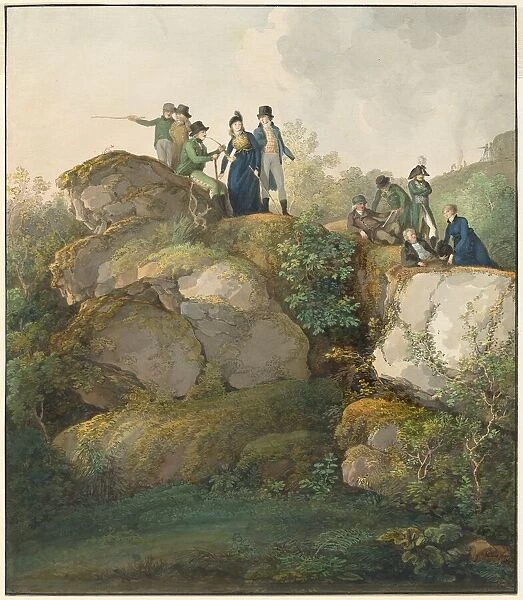 A Royal Party Admiring the Sunset atop the Hesselberg Mountain, 1801