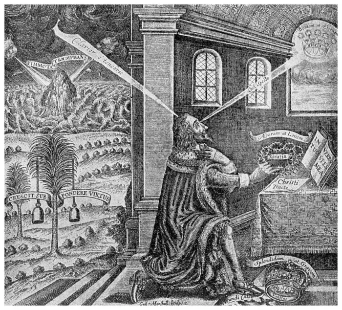 Framed Print : Royal prerogative: title page from Eikon Basilike, 1649 (1956) Framed Print : Royal prerogative: title page from Eikon Basilike, 1649 (1956)