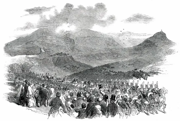 Framed Print : The Royal Procession to Holyrood, 1850. Creator: Ebenezer Landells Framed Print : The Royal Procession to Holyrood, 1850. Creator: Ebenezer Landells