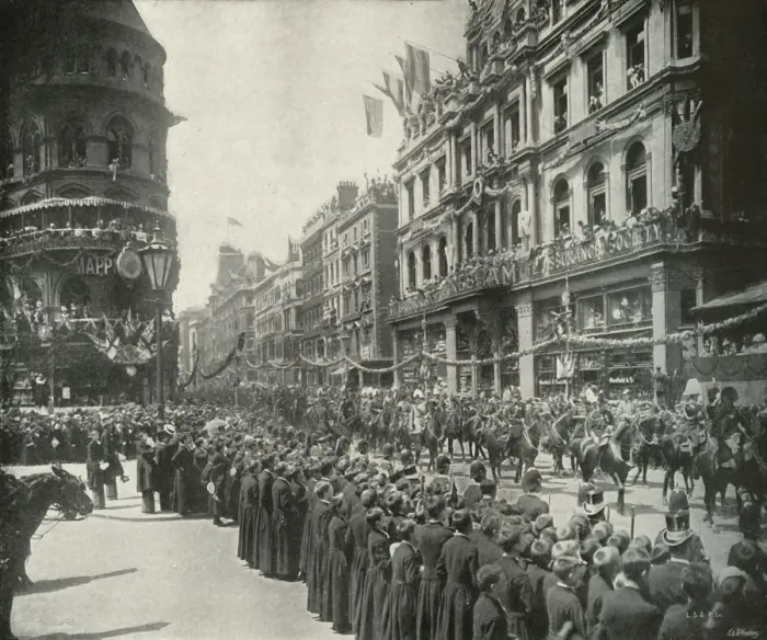Framed Print : The Royal Procession: Passing the Eastern End of Cheapside, London, 1897. Artist Framed Print : The Royal Procession: Passing the Eastern End of Cheapside, London, 1897. Artist