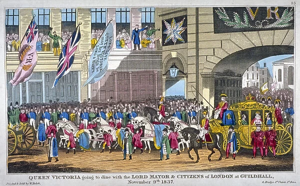 Royal procession passing Temple Bar, London, 1837