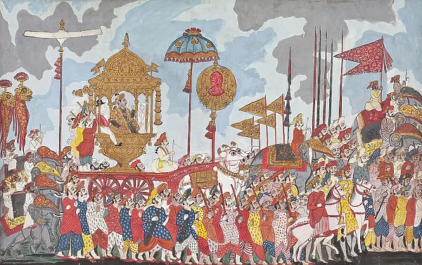 Royal Procession with Raja Amar Singh (Reigned 1787-1798) of Thanjavur (image 1 of 6), c1790. Creator: Unknown