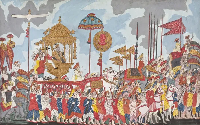 Framed Print : Royal Procession with Raja Amar Singh (Reigned 1787-1798) of Thanjavur (image 1 of 6), c1790. Creator: Unknown Framed Print : Royal Procession with Raja Amar Singh (Reigned 1787-1798) of Thanjavur (image 1 of 6), c1790. Creator: Unknown