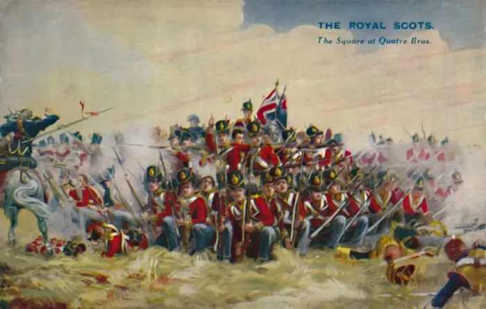 Framed Print : The Royal Scots. The Square at Quatre Bras, 1815, (1939) Framed Print : The Royal Scots. The Square at Quatre Bras, 1815, (1939)